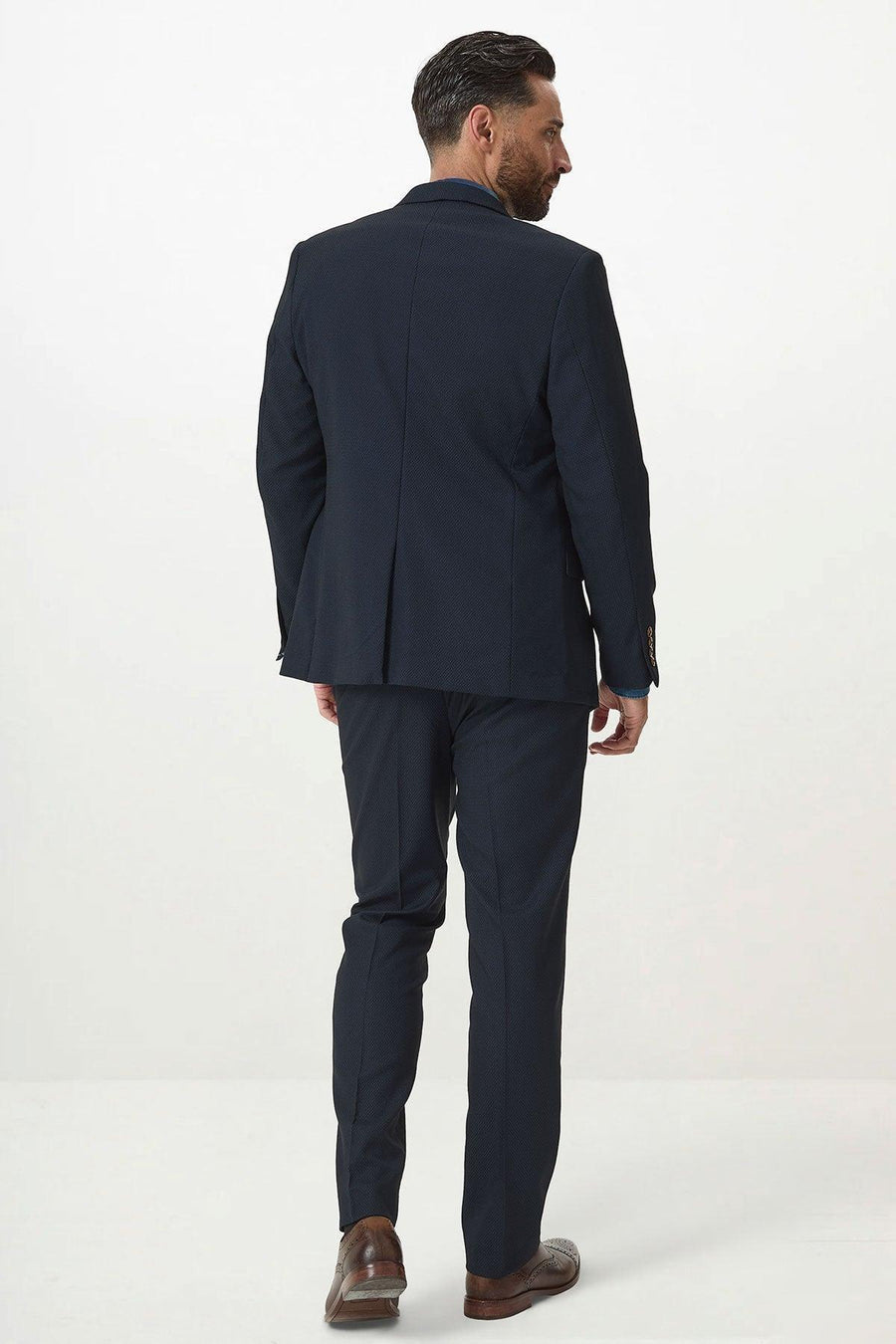 MAX - Navy Blue Blazer With Contrast Buttons