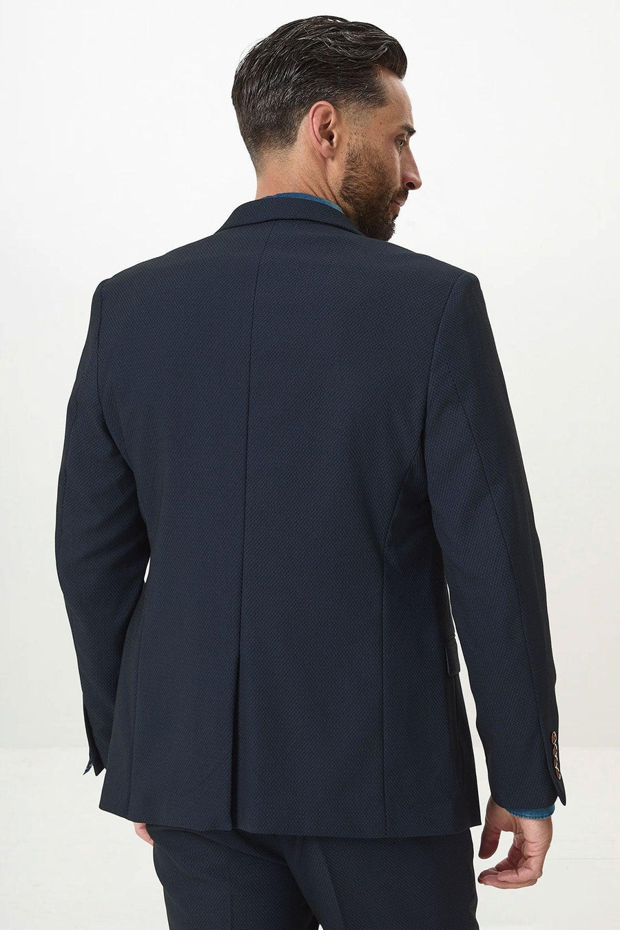 MAX - Navy Blue Blazer With Contrast Buttons