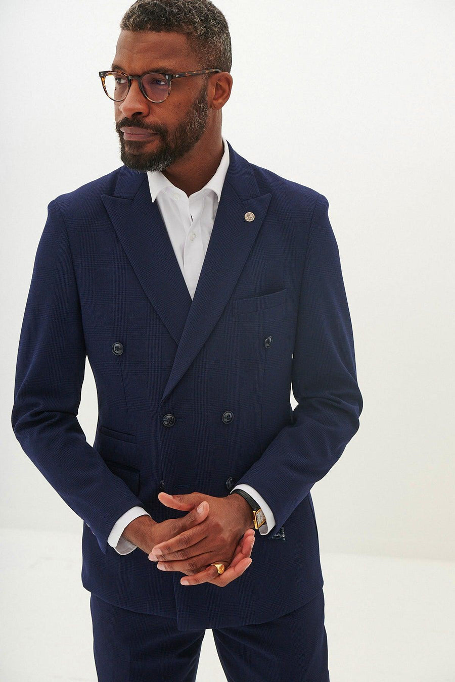 Bromley - Navy Double Breasted Two Piece Suit