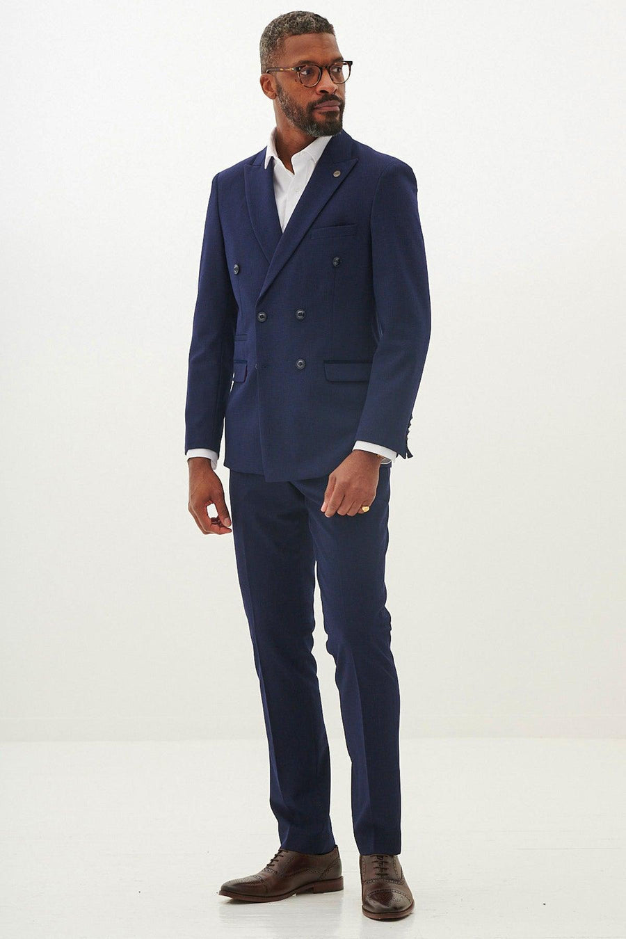 Bromley - Navy Double Breasted Two Piece Suit