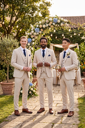 REGENT CREAM CHECK THREE PIECE SUIT