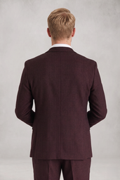 REGENT WINE CHECK THREE PIECE SUIT