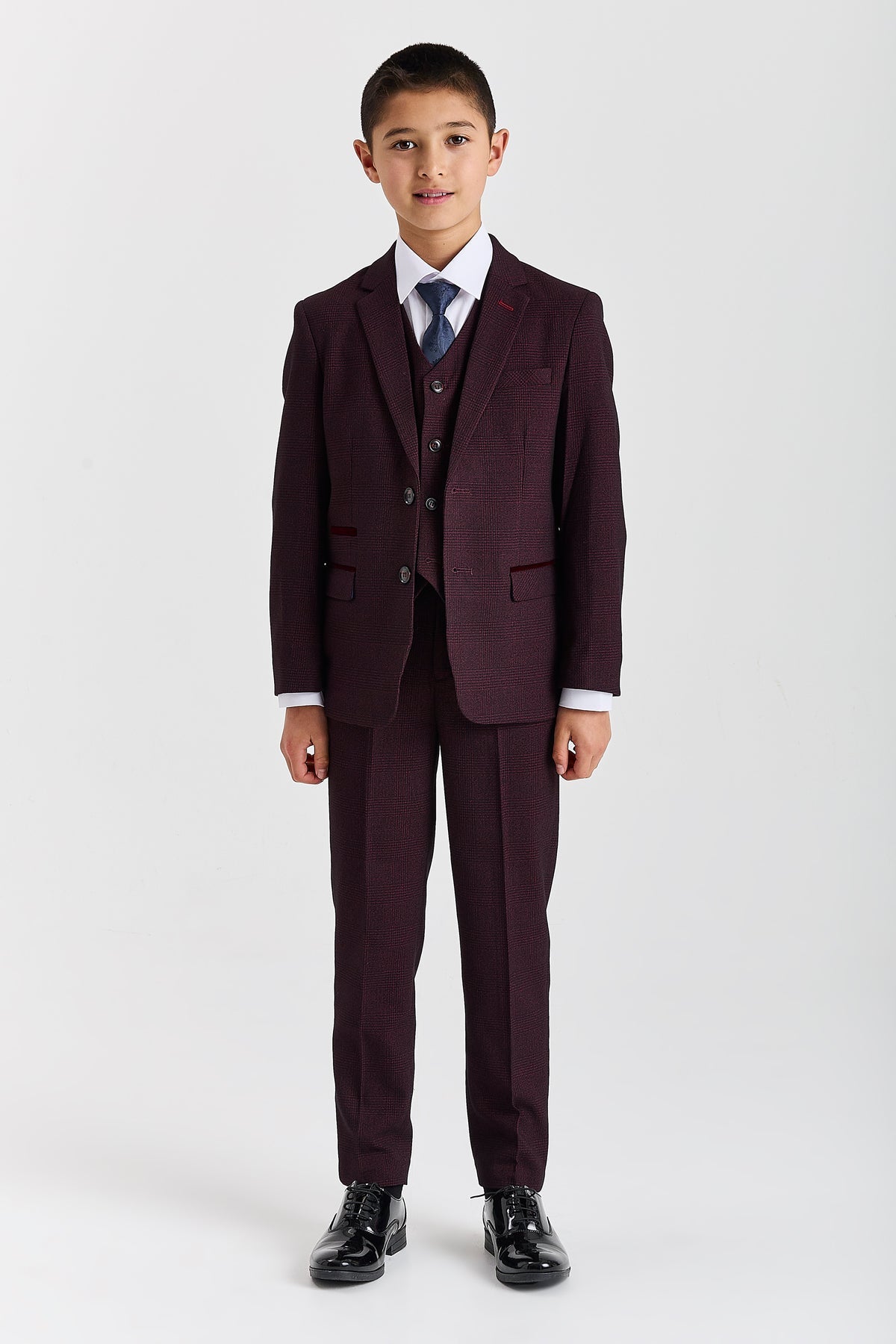 DEVICE - BOY'S REGENT WINE THREE PIECE SUIT