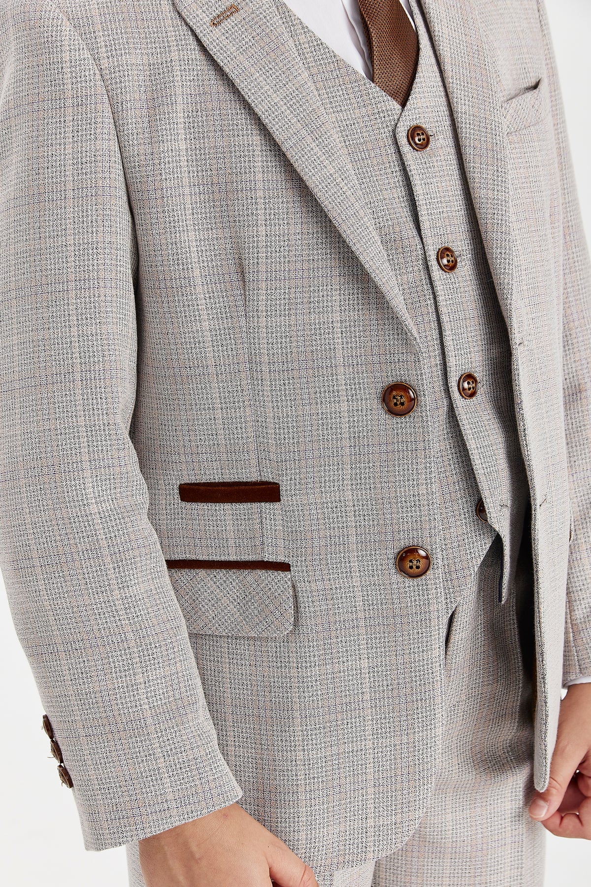 DEVICE - BOY'S LEO BEIGE THREE PIECE SUIT