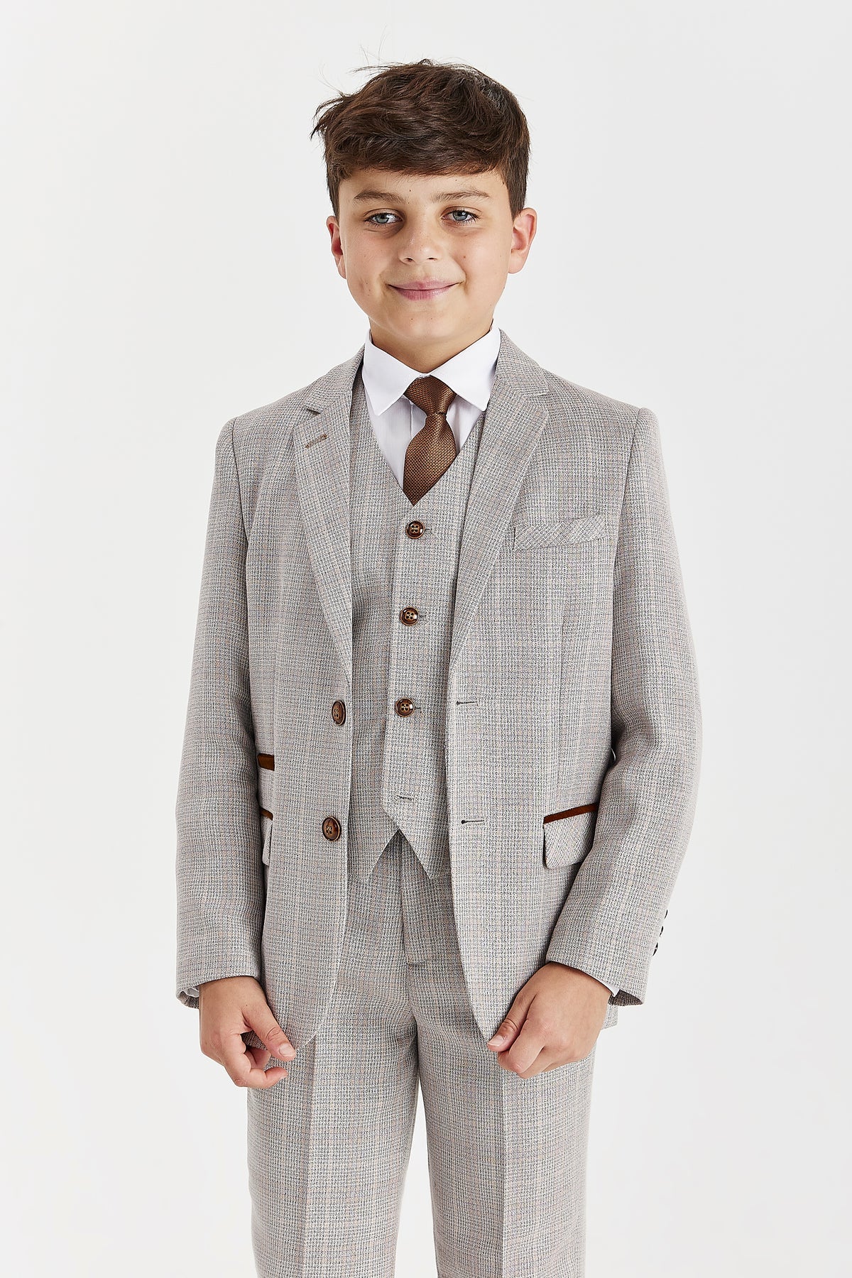 DEVICE - BOY'S LEO BEIGE THREE PIECE SUIT