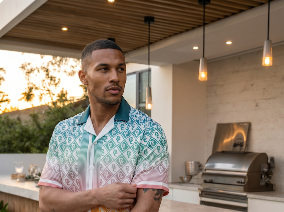 Multi Gradient RC Monogram Shirt & Short Set