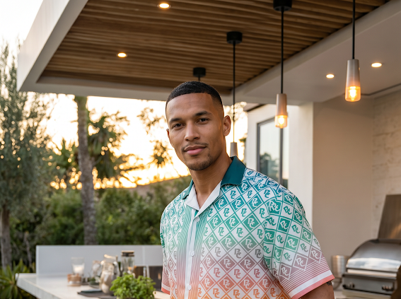 Multi Gradient RC Monogram Shirt & Short Set