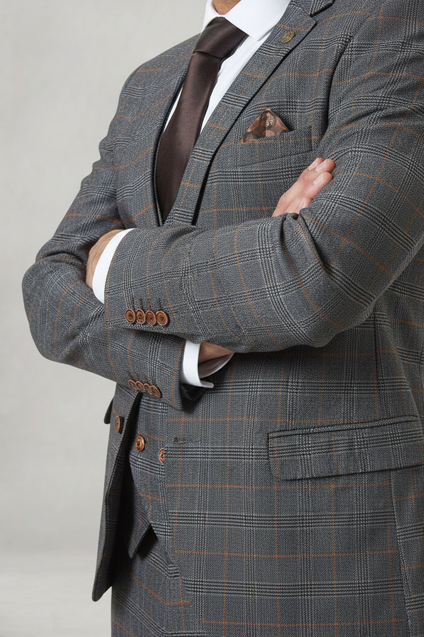 Jenson - Grey Check Blazer