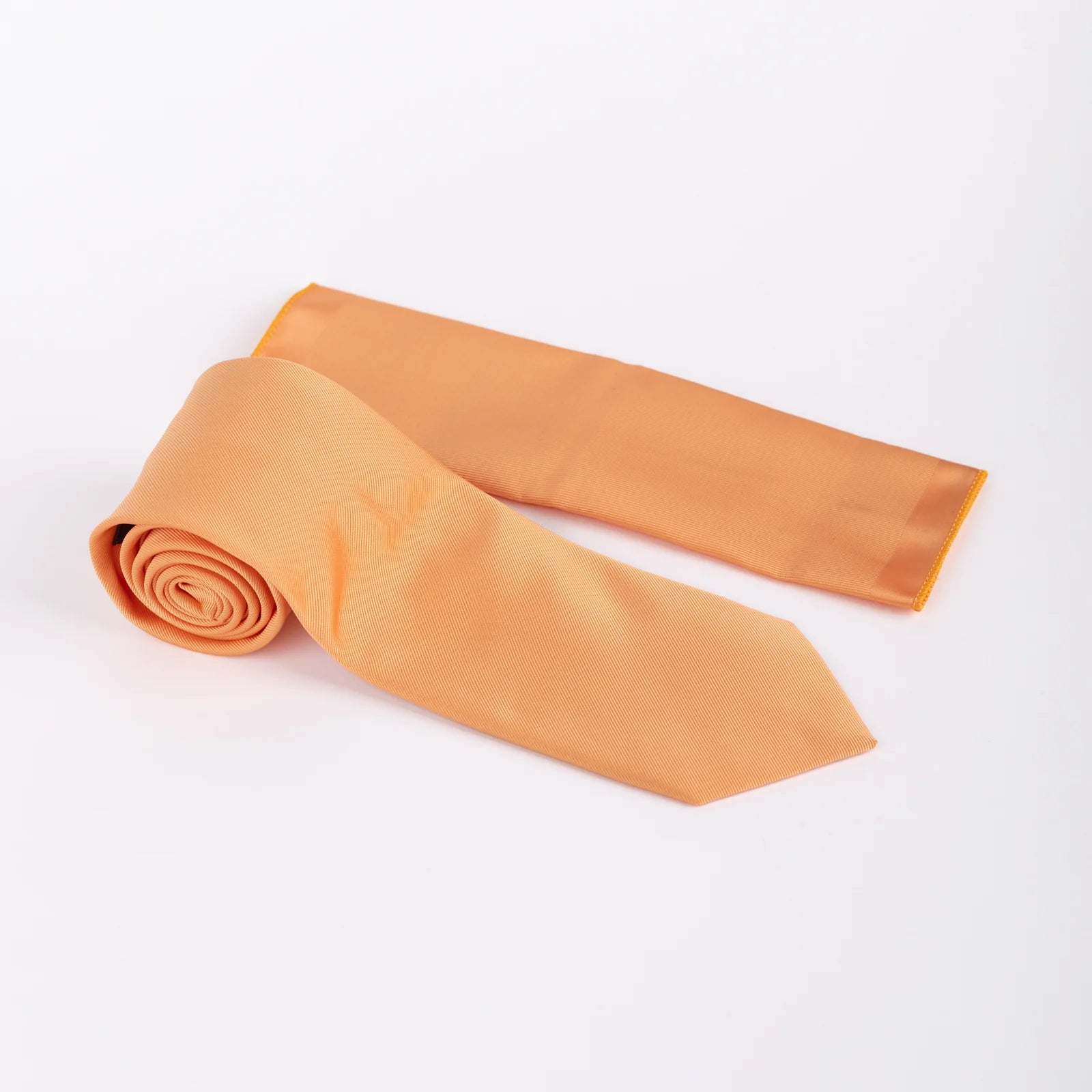Diagonal Striped - Tie & Pocket Square Set in Light Orange
