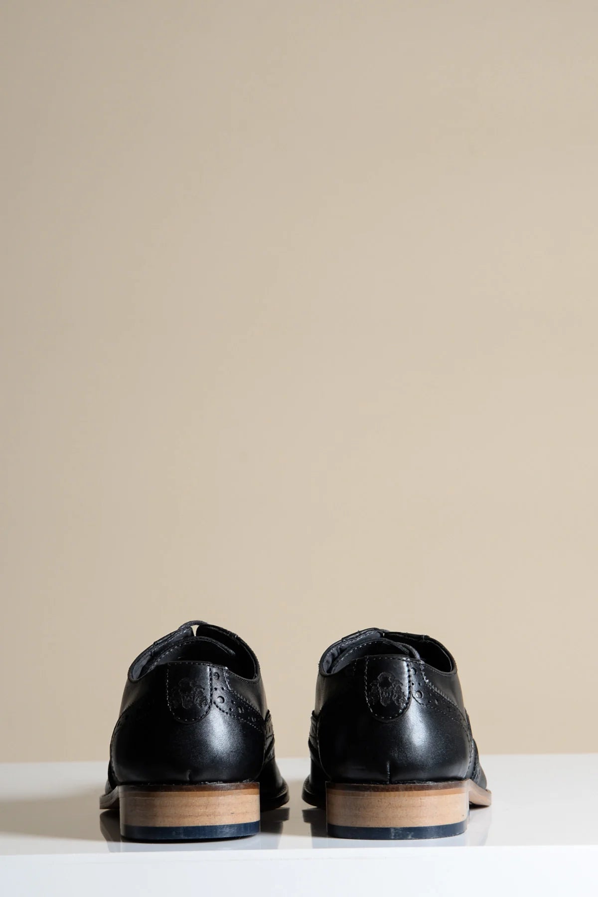Marco - Black Grey Leather Wingtip Oxford Shoe
