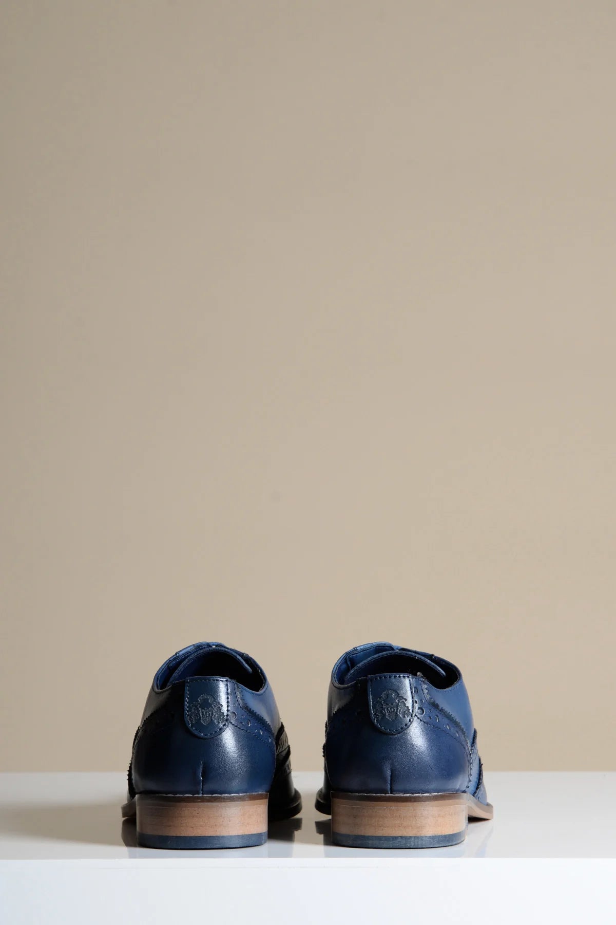 Marco - Navy Blue Leather Wingtip Oxford Shoe