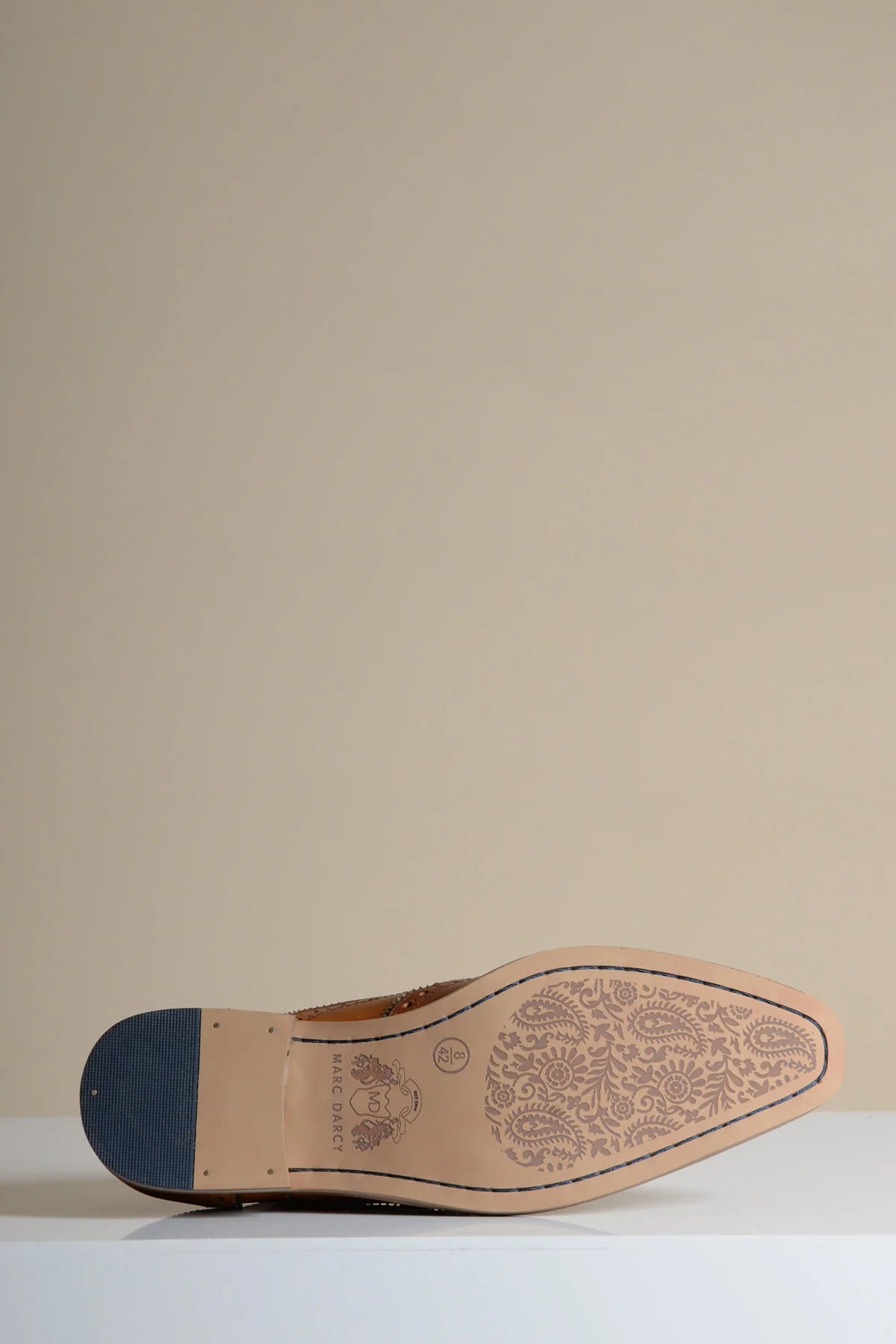 Marco - Tan Navy Leather Wingtip Oxford Shoe