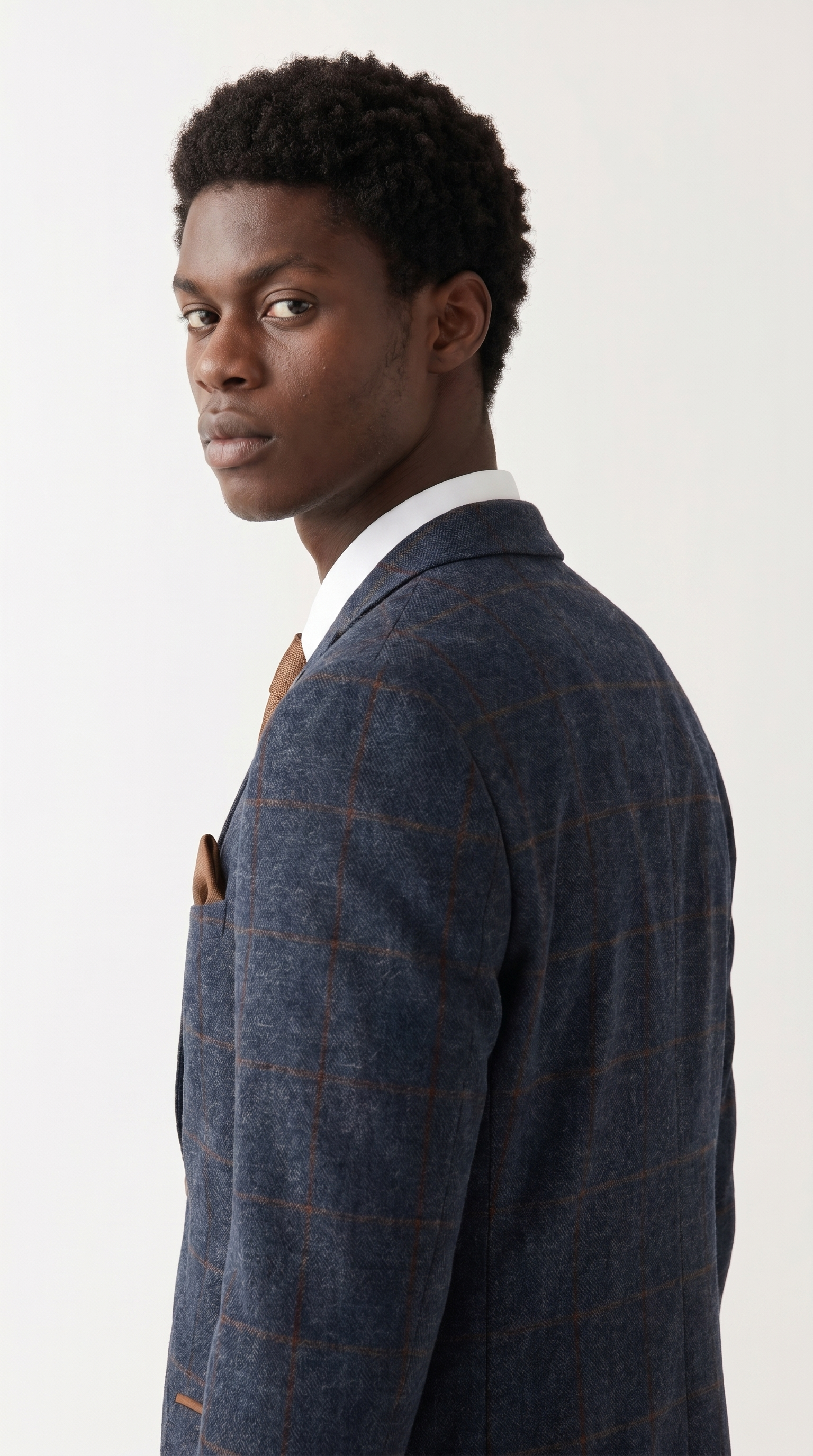 Madrid Navy Tweed Check Two-Piece Suit