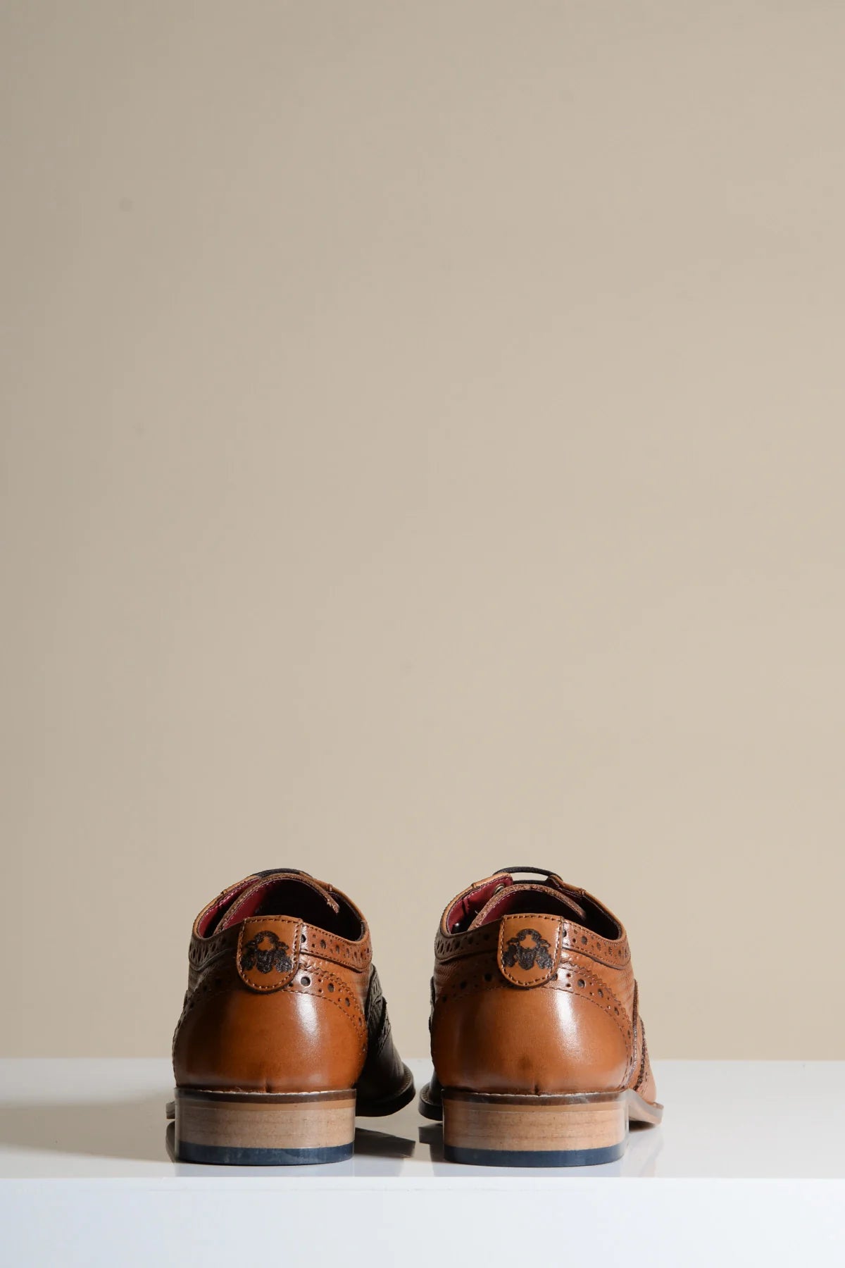 Brandon - Dark Tan Leather Wingtip Brogue Shoe