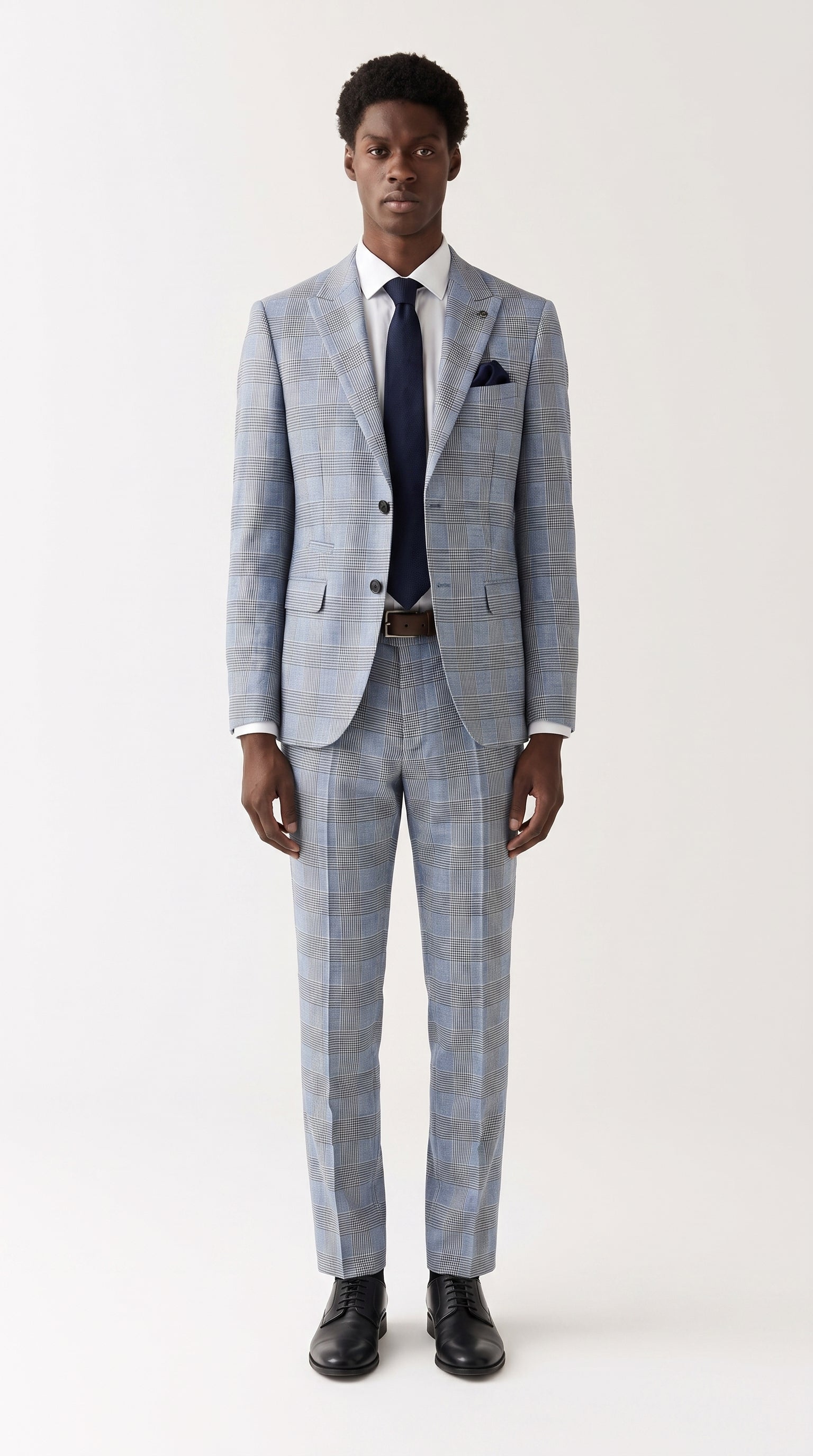 Mark - Sky Blue Check Two-Piece Suit