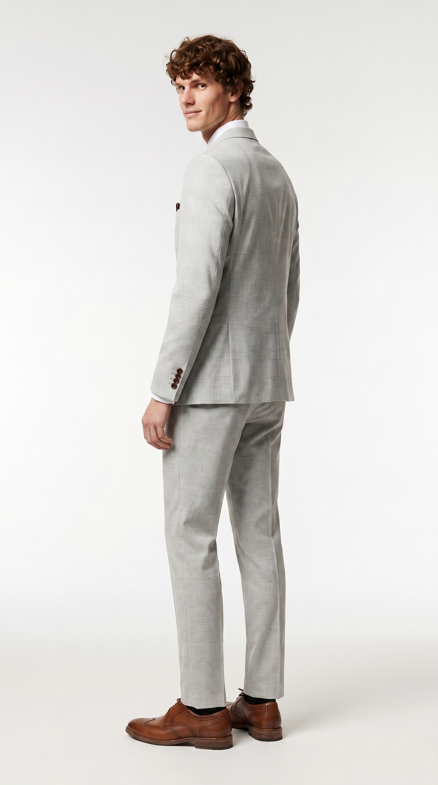 Mark - Stone Check Two Piece Suit
