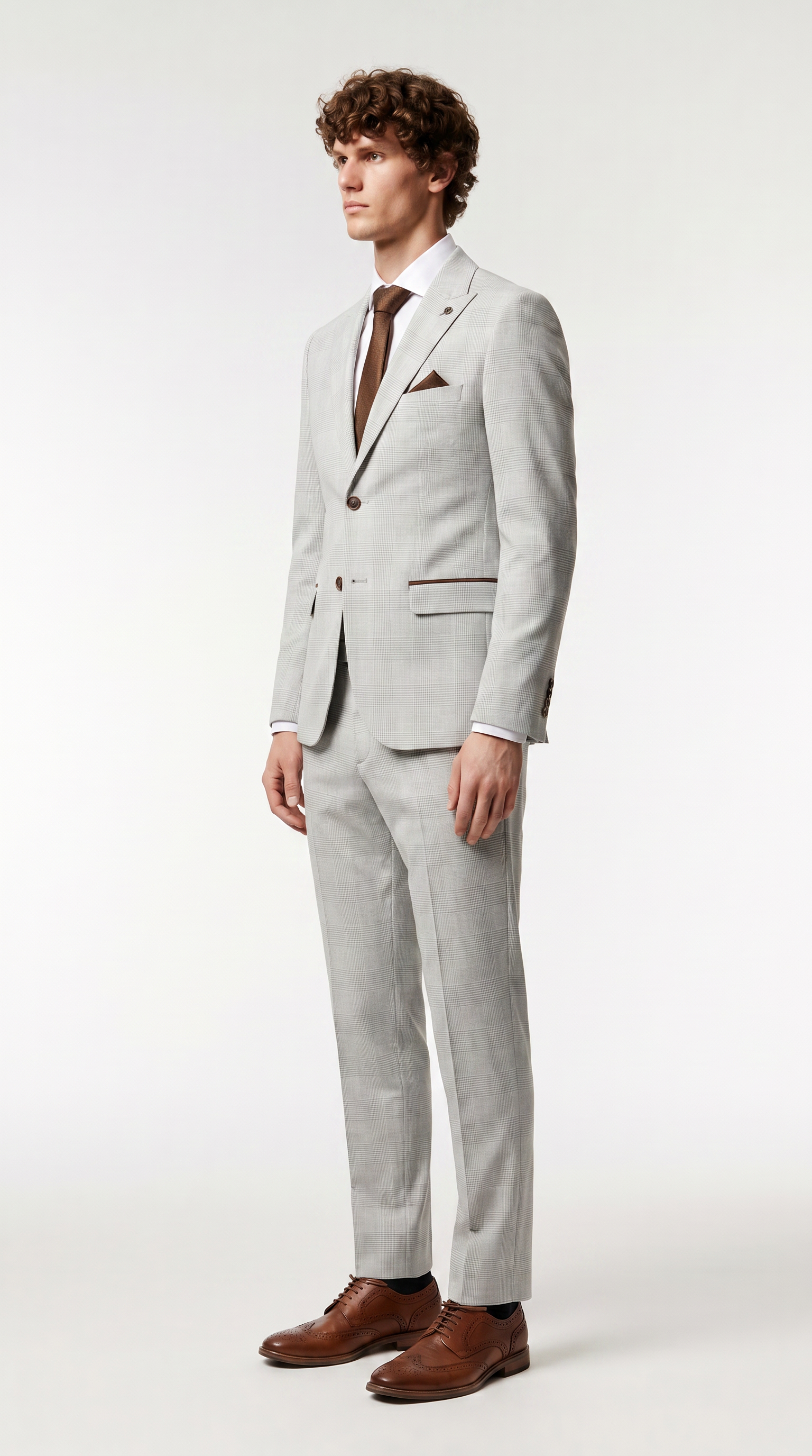 Mark - Stone Check Two Piece Suit