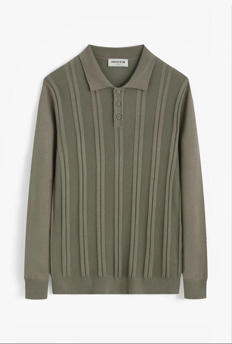 Esquire Long Sleeve Polo – Khaki