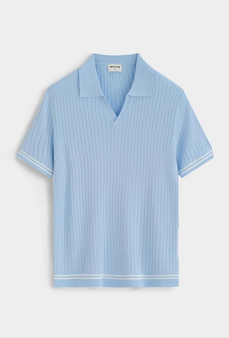 Esquire Contrast Trim Polo – Blue