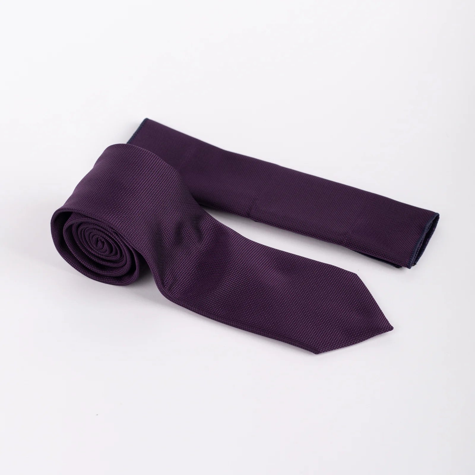 Textured - Tie & Pocket Square Set in Purple