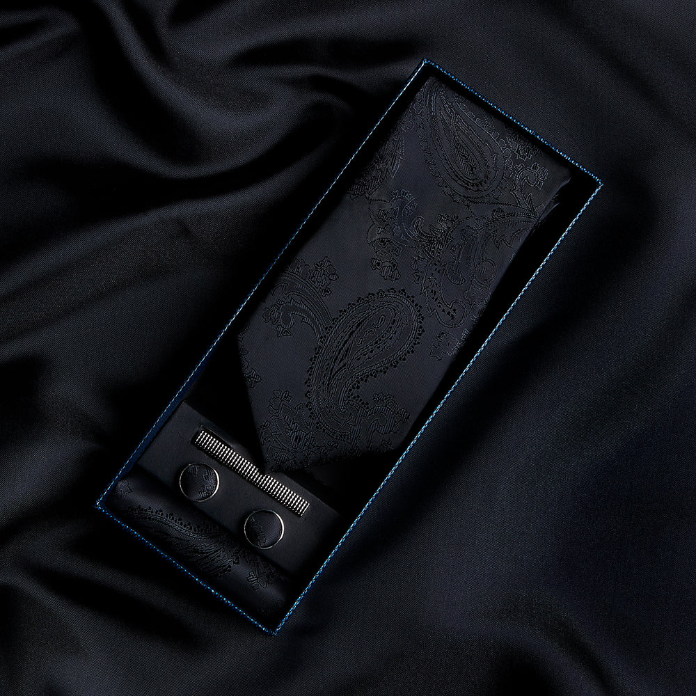 Paul Andrew - Black Paisley Tie Set