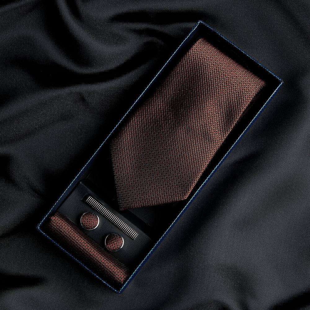 Paul Andrew - Brown Textured Tie Set