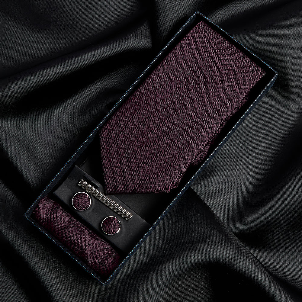 Paul Andrew - Burgundy Textured Tie Set