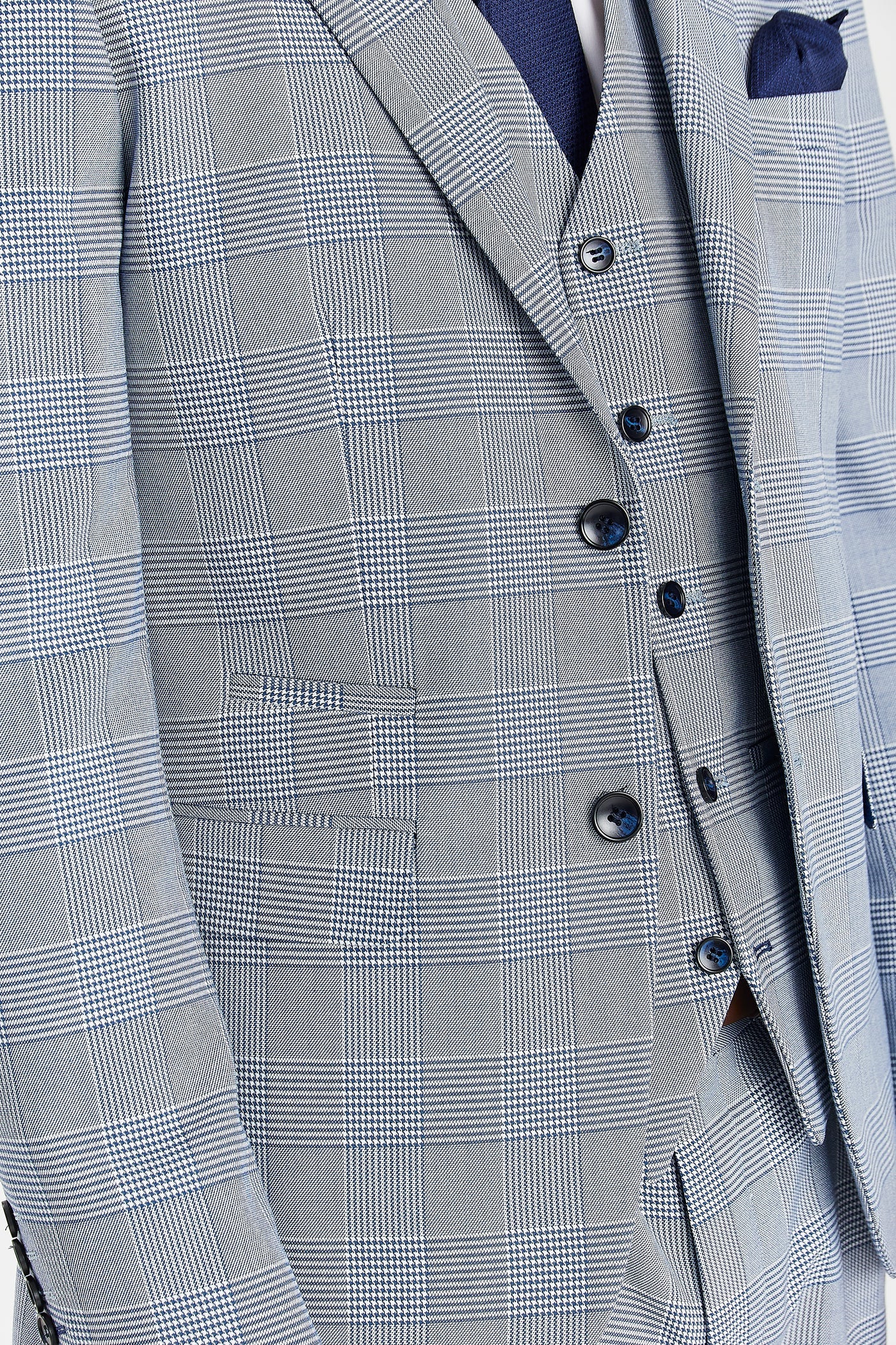 Mark - Sky Blue Check Three Piece Suit