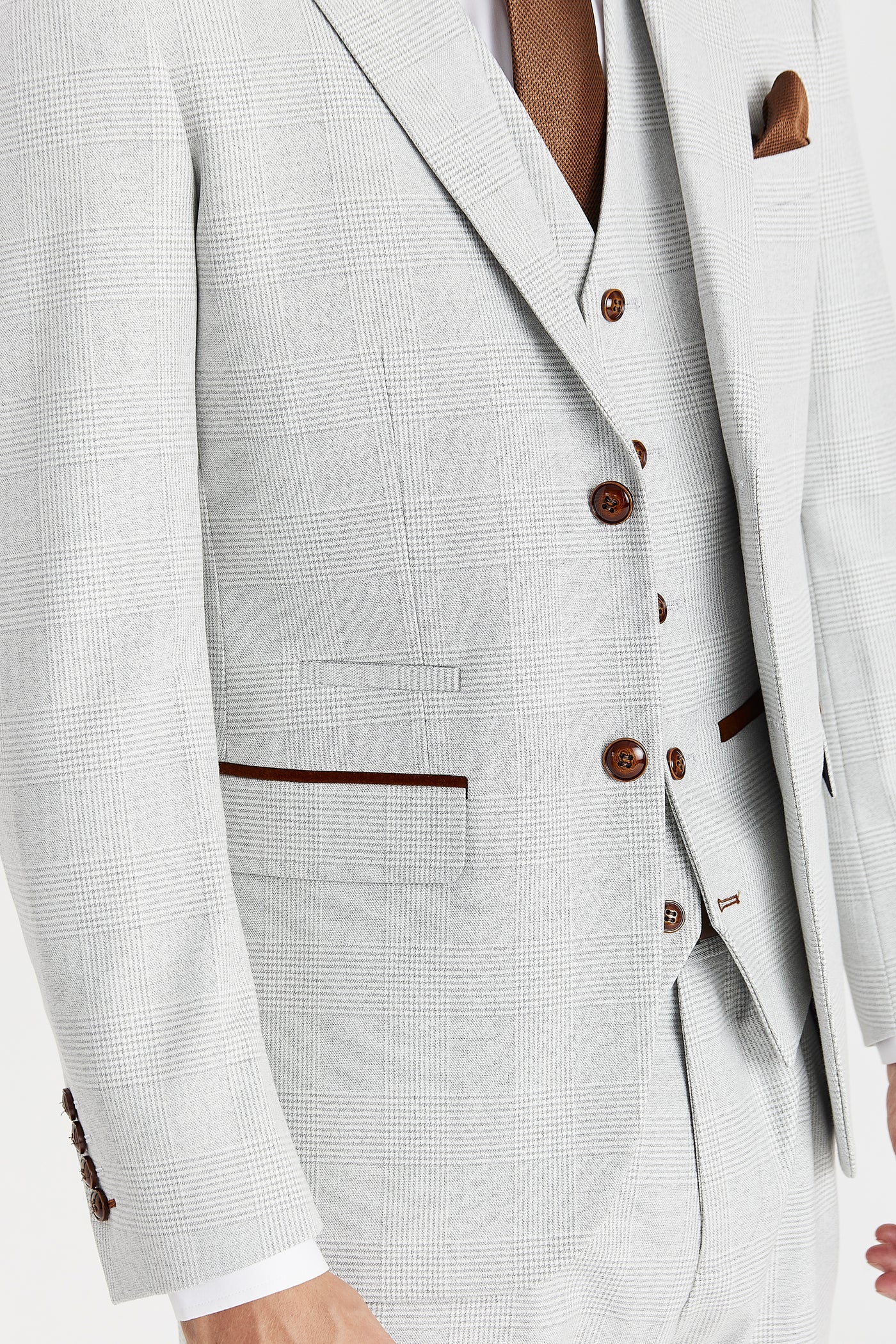 Mark - Stone Check Three Piece Suit