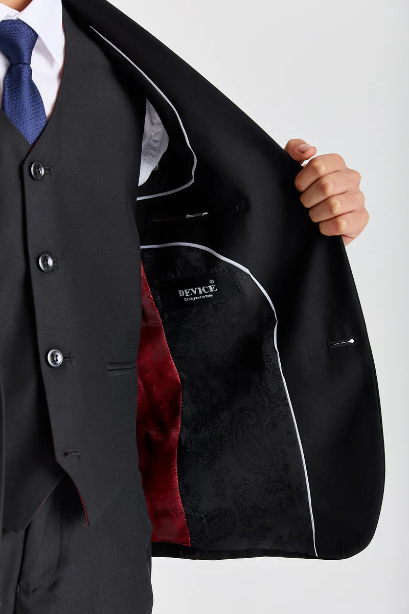 Device - Boy's Parker Black Three piece Suit