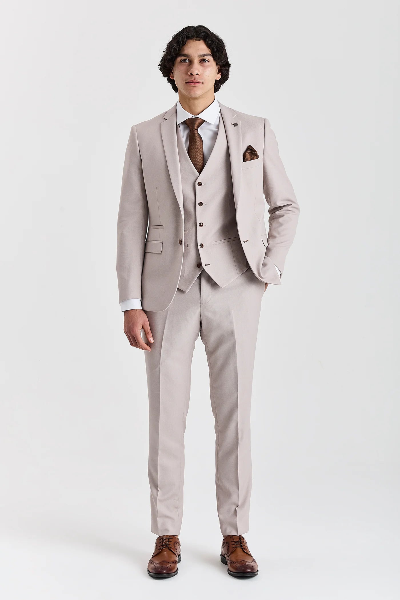 Mayfair - Stone Textured Three Piece Suit
