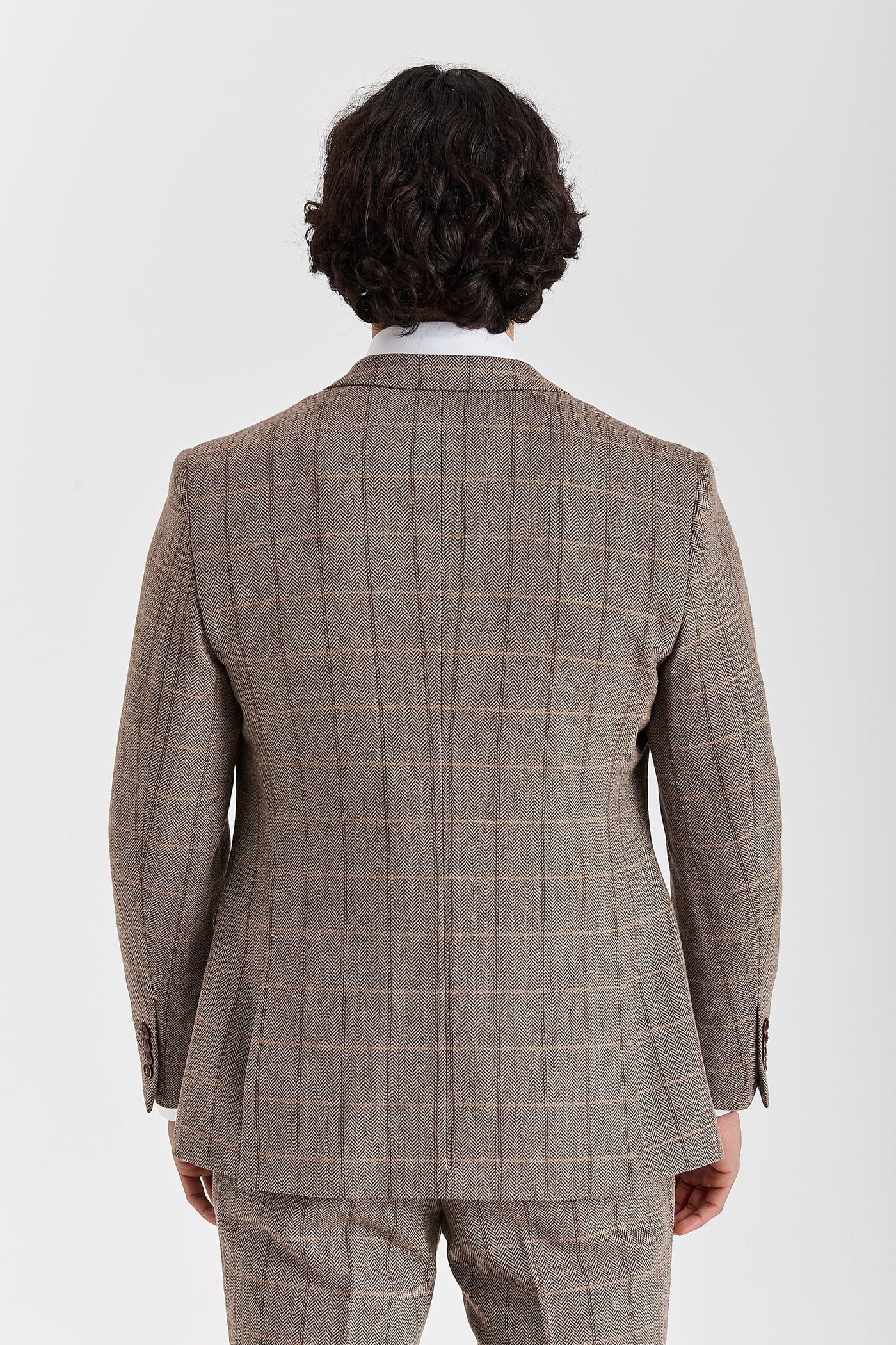 Harris- Brown Herringbone Tweed Check Blazer