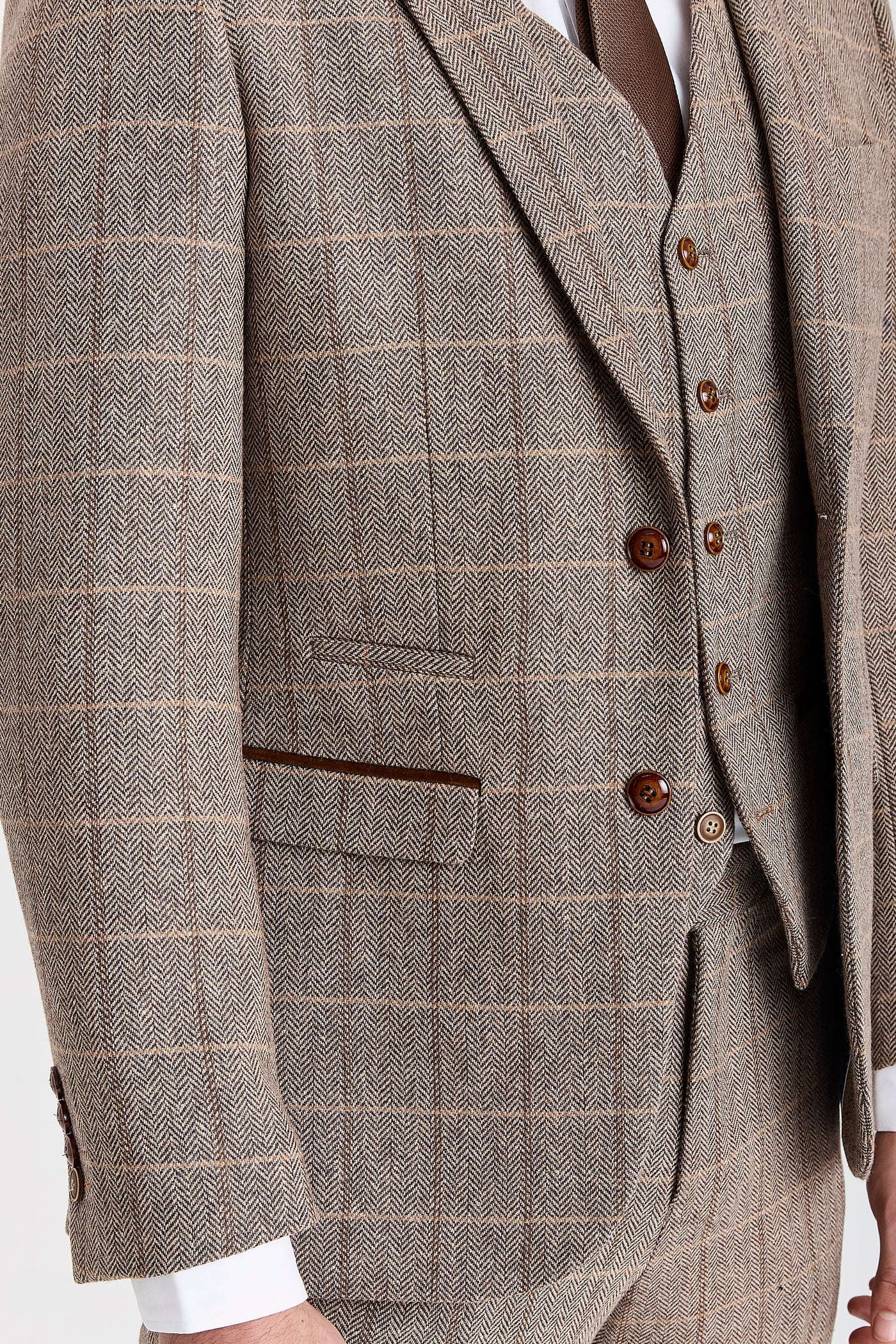 Harris Brown - Herringbone Tweed Check Three Piece Suit