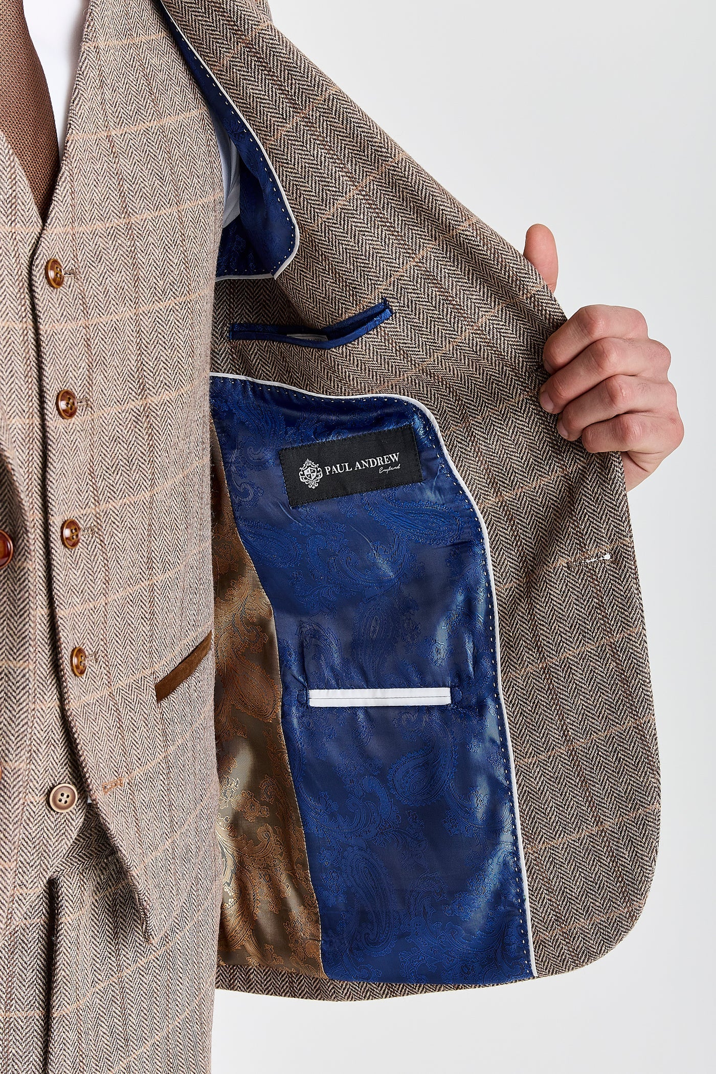 Harris Brown - Herringbone Tweed Check Three Piece Suit