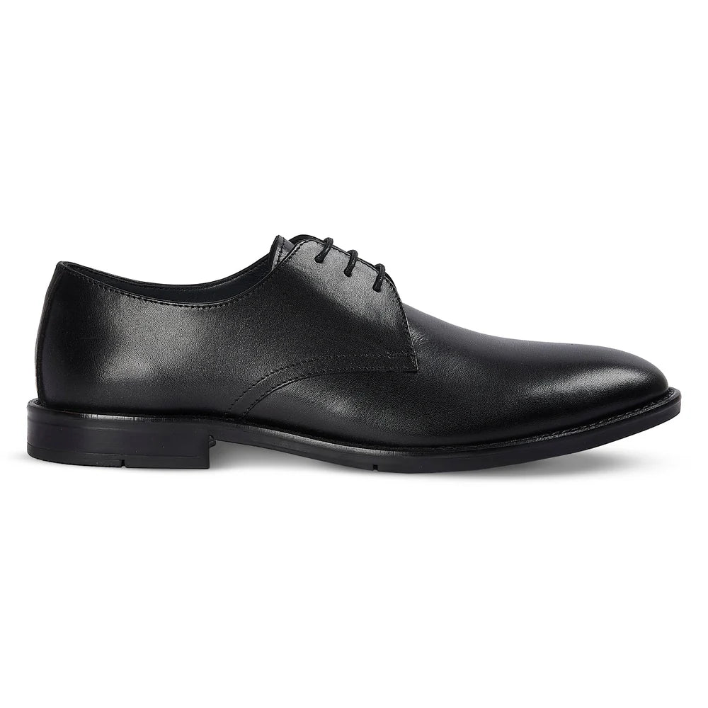 Henley - Black Leather Derby Shoe