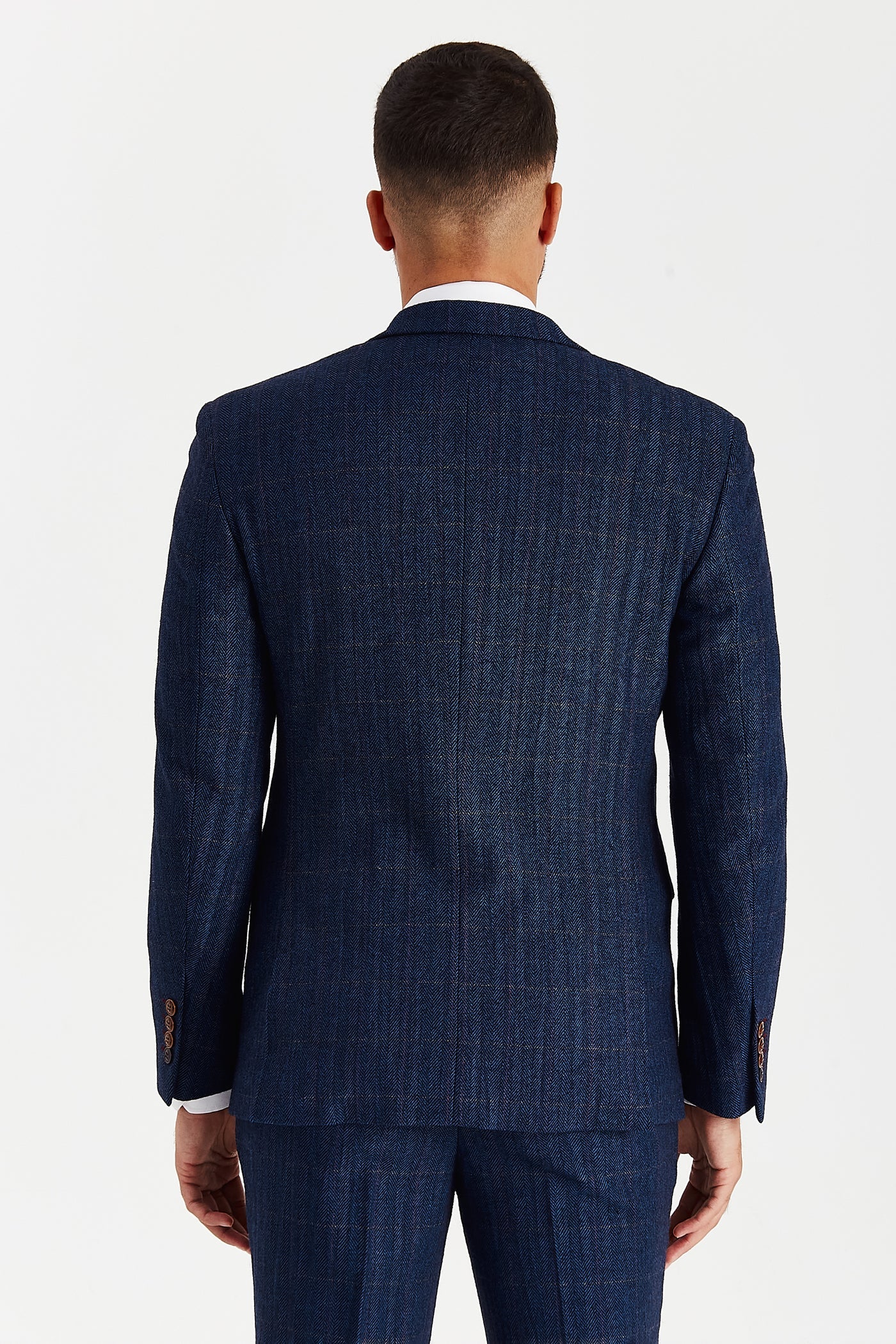 Scott - Navy Tweed Check Blazer