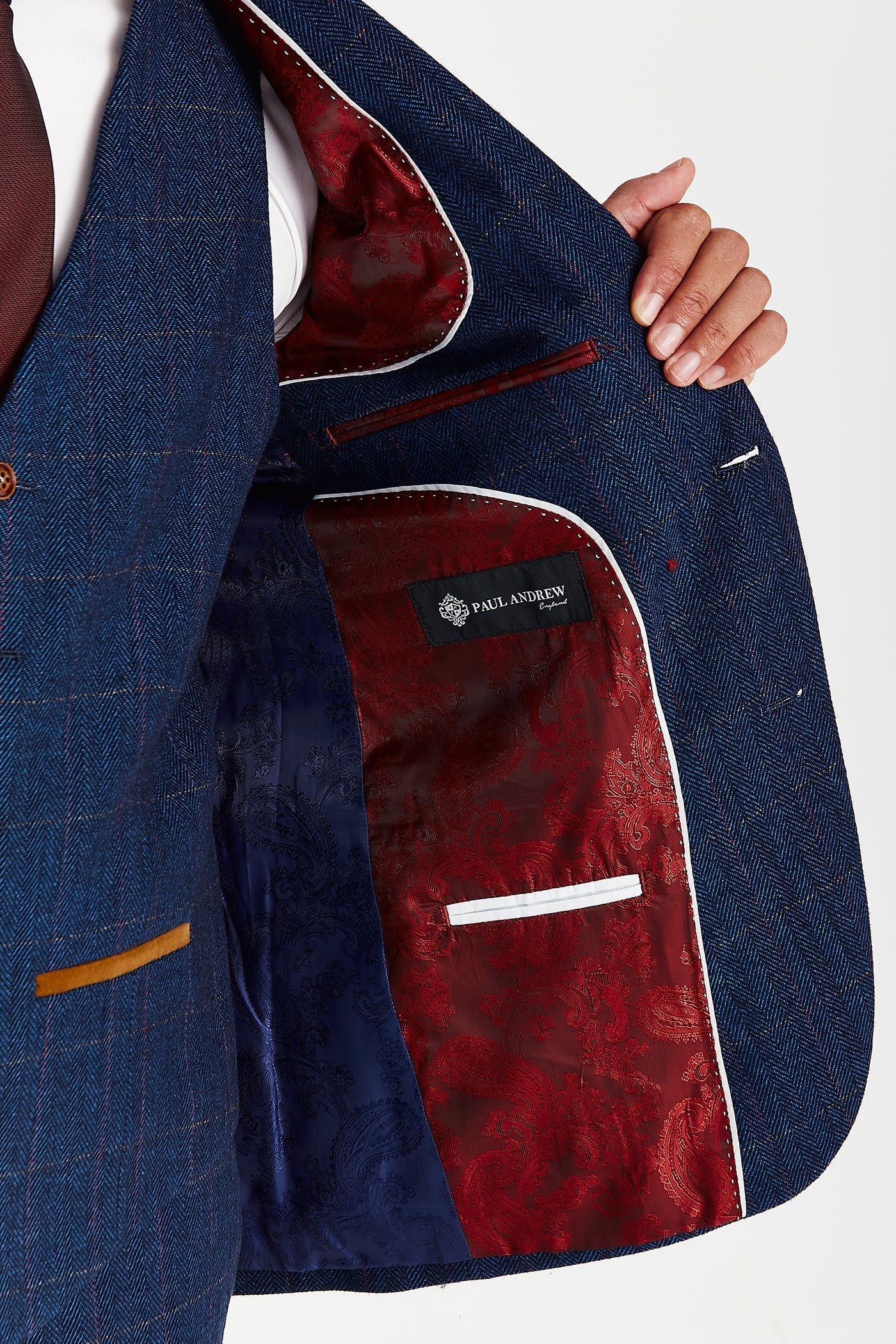 Scott - Navy Tweed Check Three Piece Suit