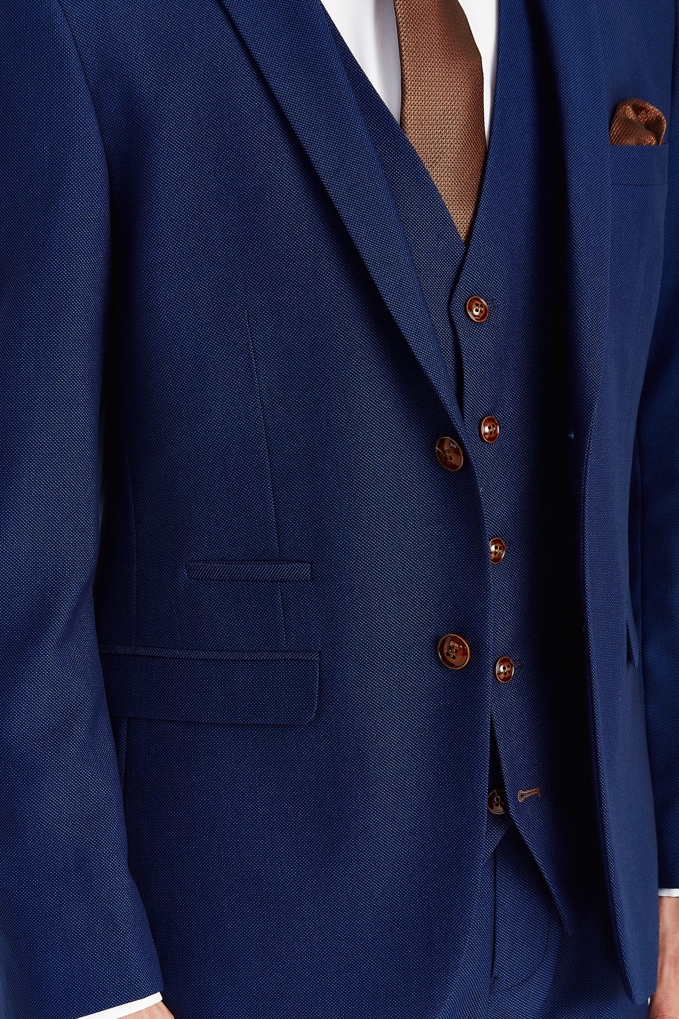 Mayfair - Blue Textured Three Piece Suit