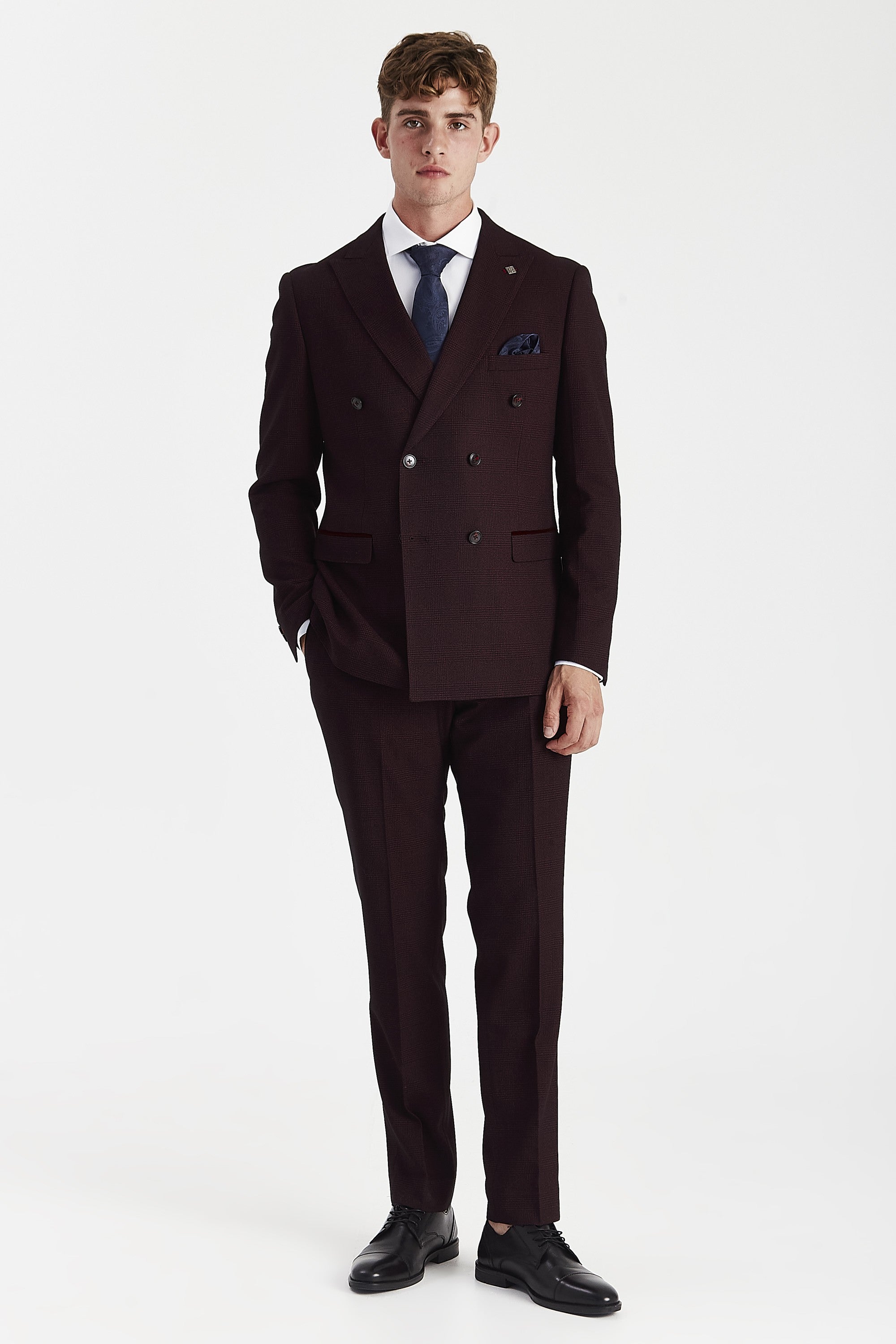 Regent Wine double breasted suit - blazer detail