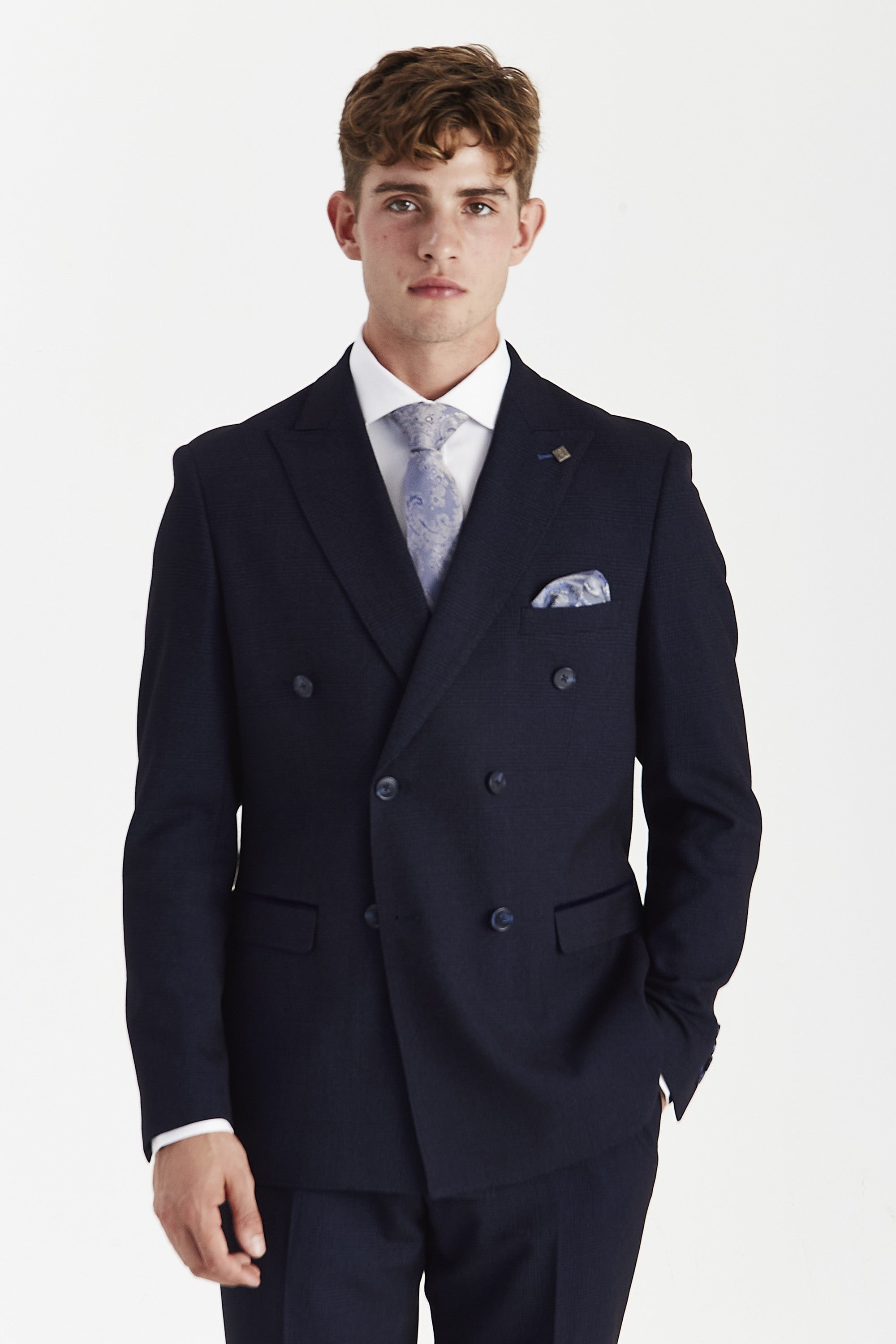 Regent Navy double breasted two piece suit - front