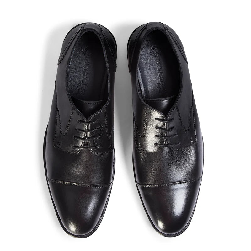 Cambridge - Black Leather Brogue Shoe