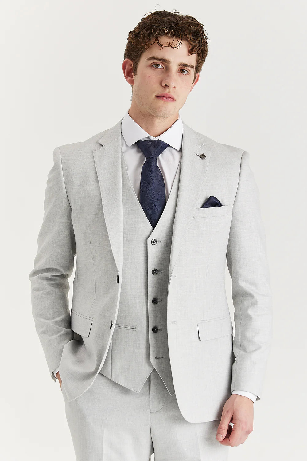 Belmont – Silver Men's Three Piece Suit