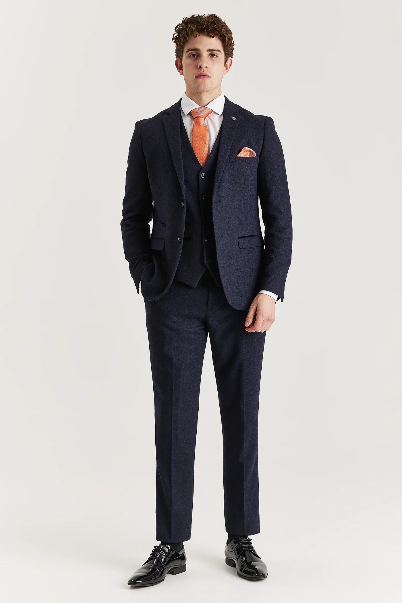 Oscar - Navy Tweed Three Piece Suit