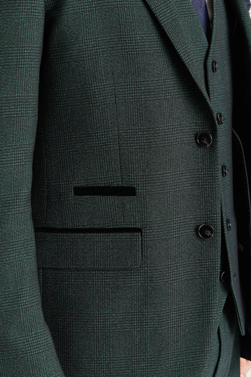 Regent - Olive Check Three Piece Suit