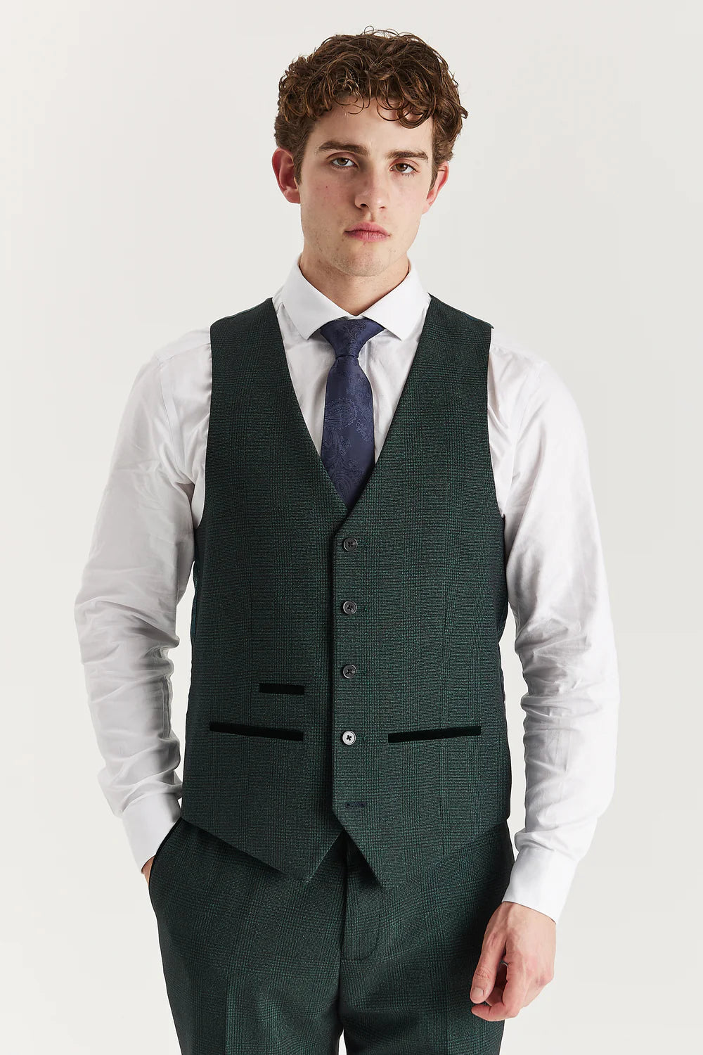 Regent - Olive Check Three Piece Suit