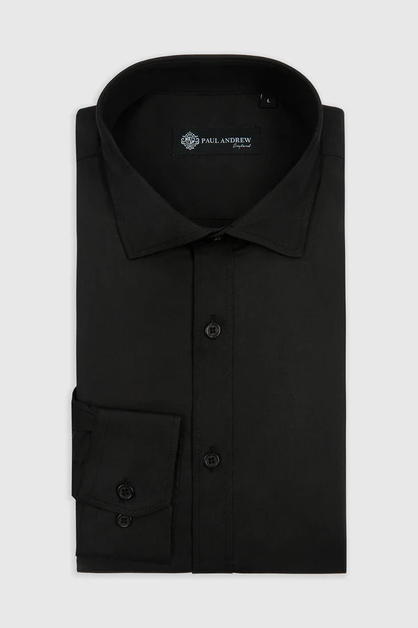 Oliver - Black Cutaway Collar Shirt