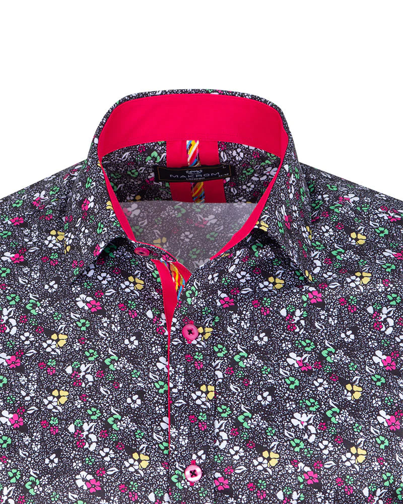 Makrom Fuchsia Colourful Floral Print Shirt