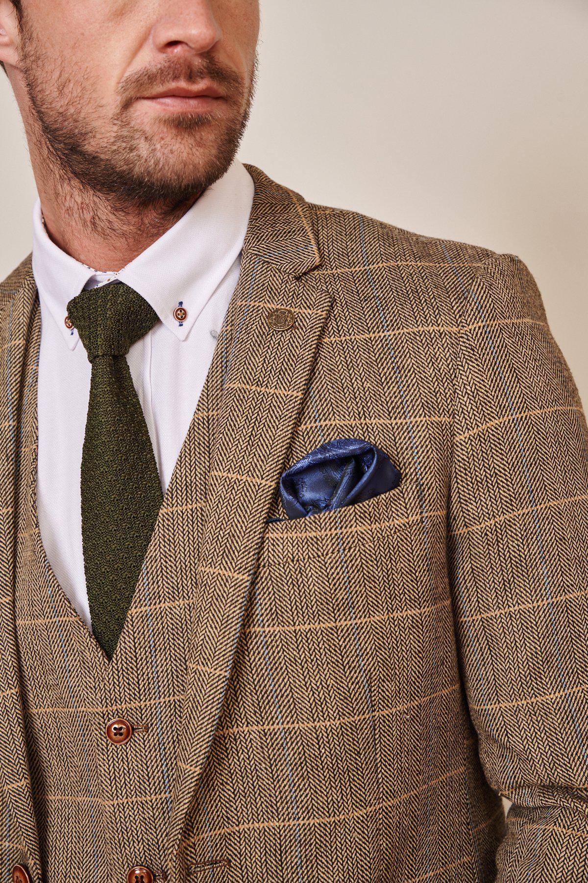 Ted - Tan Tweed Check Blazer