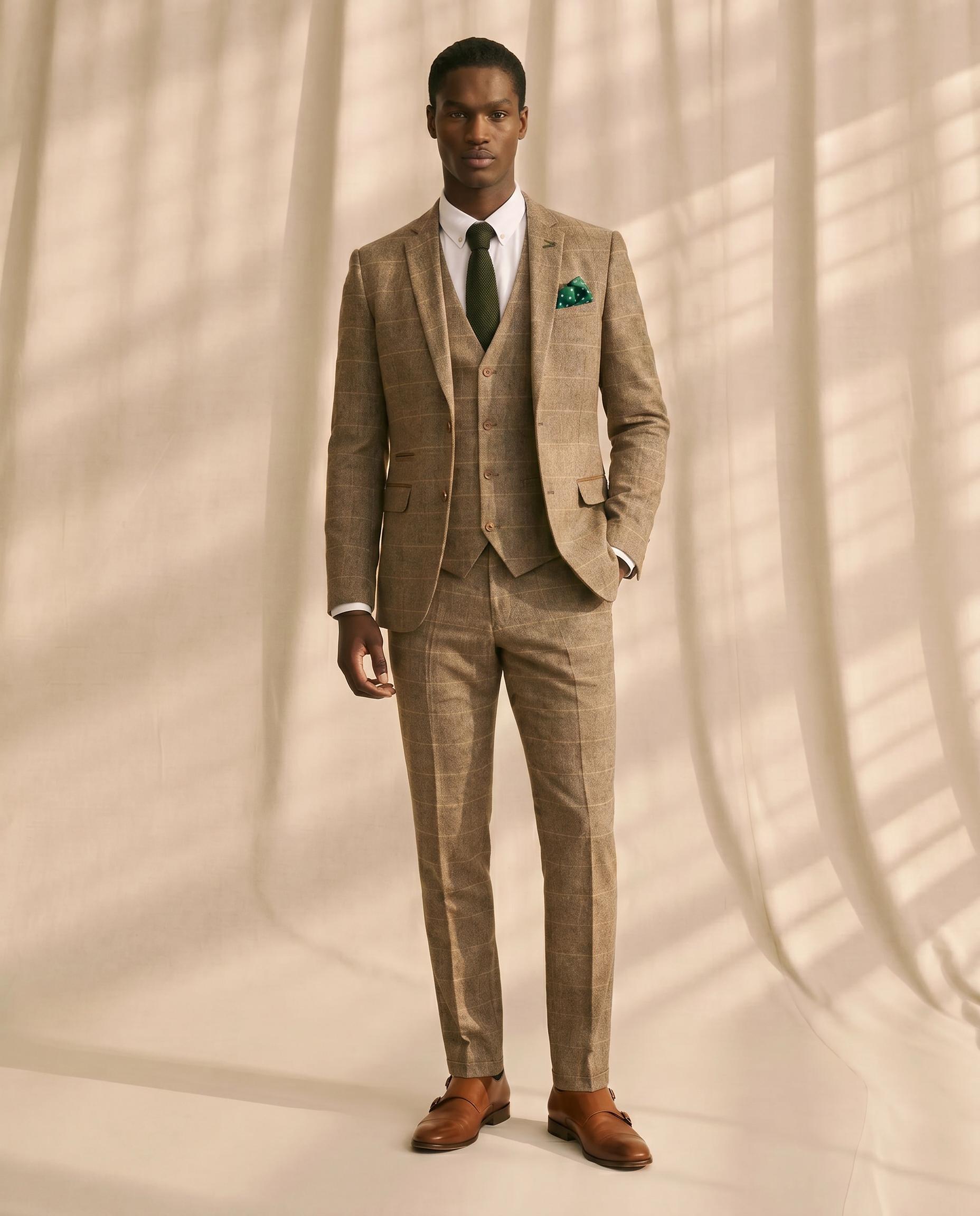 Father & Son - Ted Tan Tweed Three Piece suit