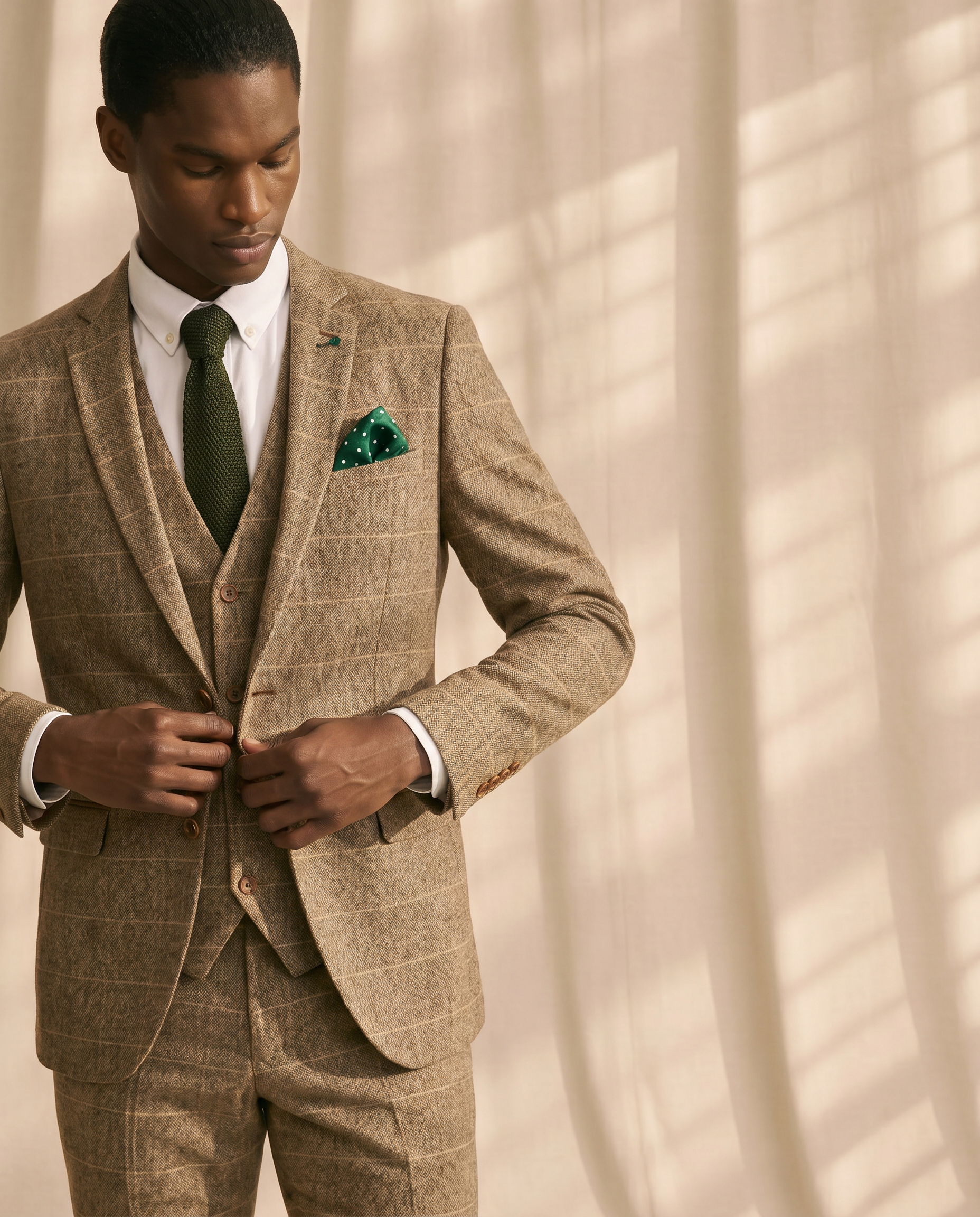 Father & Son - Ted Tan Tweed Three Piece suit